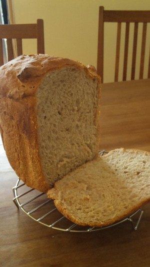 今日の出来立てパン　ソフト食パンと全粒粉パン