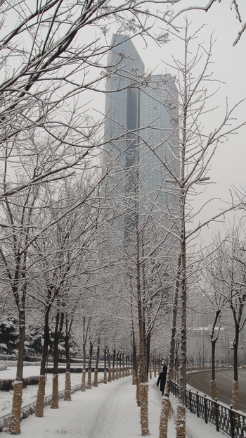 １２月１０日、大雪が沈陽を襲い、町も雪景色に変貌した。