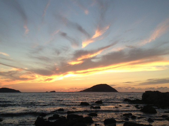 志賀島夕陽に栄える鳳凰雲