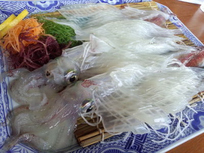 呼子で新鮮イカ刺し(*^▽^*) 呼子で新鮮イカ刺し(*^▽^*)
