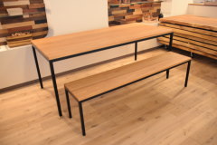 大人気の天然木×アイアン脚　テーブルベンチセット完成！