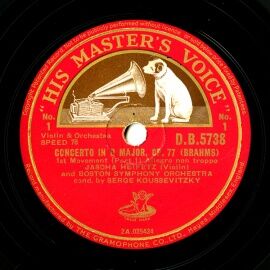 【SP盤】GB HMV D.B.5738 JASCHA HEIFETZ BRAHMS CONCERTO IN D MAJOR OP.77 1st Movement (Part 1)/(Part 2)