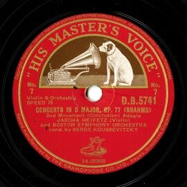 【SP盤】GB HMV D.B.5741 JASCHA HEIFETZ BRAHMS CONCERTO IN D MAJOR OP.77 2nd Movement (Conclusion)/3rd Movement (Part 1)