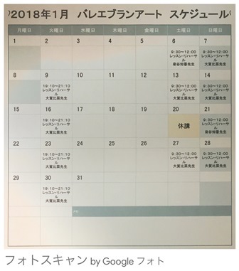 東京オープンクラス1月スケジュール
