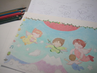 来年のカレンダーイラスト急ピッチ描き中!!