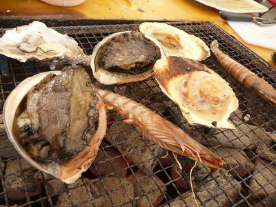 牡蠣　鮑　海老