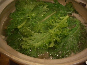 わさび菜のシャブシャブ