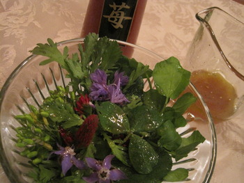あまおう酢でお花を♪
