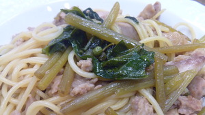 蕗・山椒のパスタ