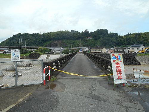 日田花月川鉄橋流失