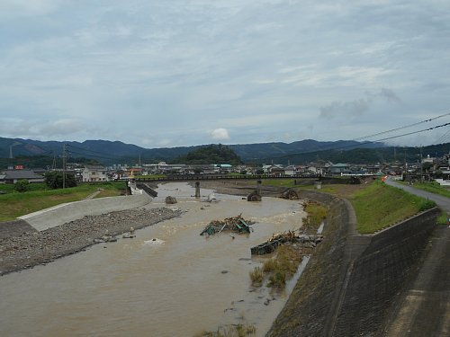 日田花月川鉄橋流失