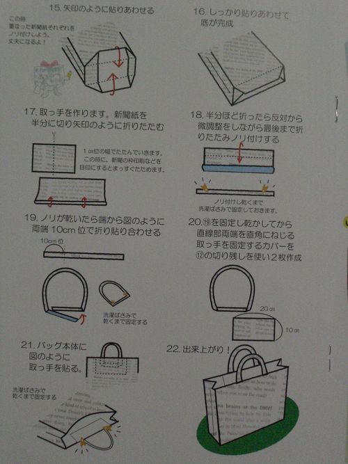 楽しくエコする。。:山Ｐ ペパバッグ（新聞エコバッグ）作り方と手作りキットセット