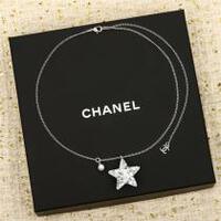 シャネル ネックレス 高品質 星モチーフ パール ロゴ シルバーチェーン CHANEL